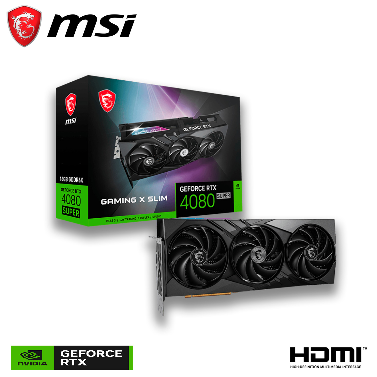 Tarjeta de Video MSI Nvidia GeForce RTX 4080 SUPER Gaming X Slim 16GB 256-bit GDDR6X PCI Express 4.0.