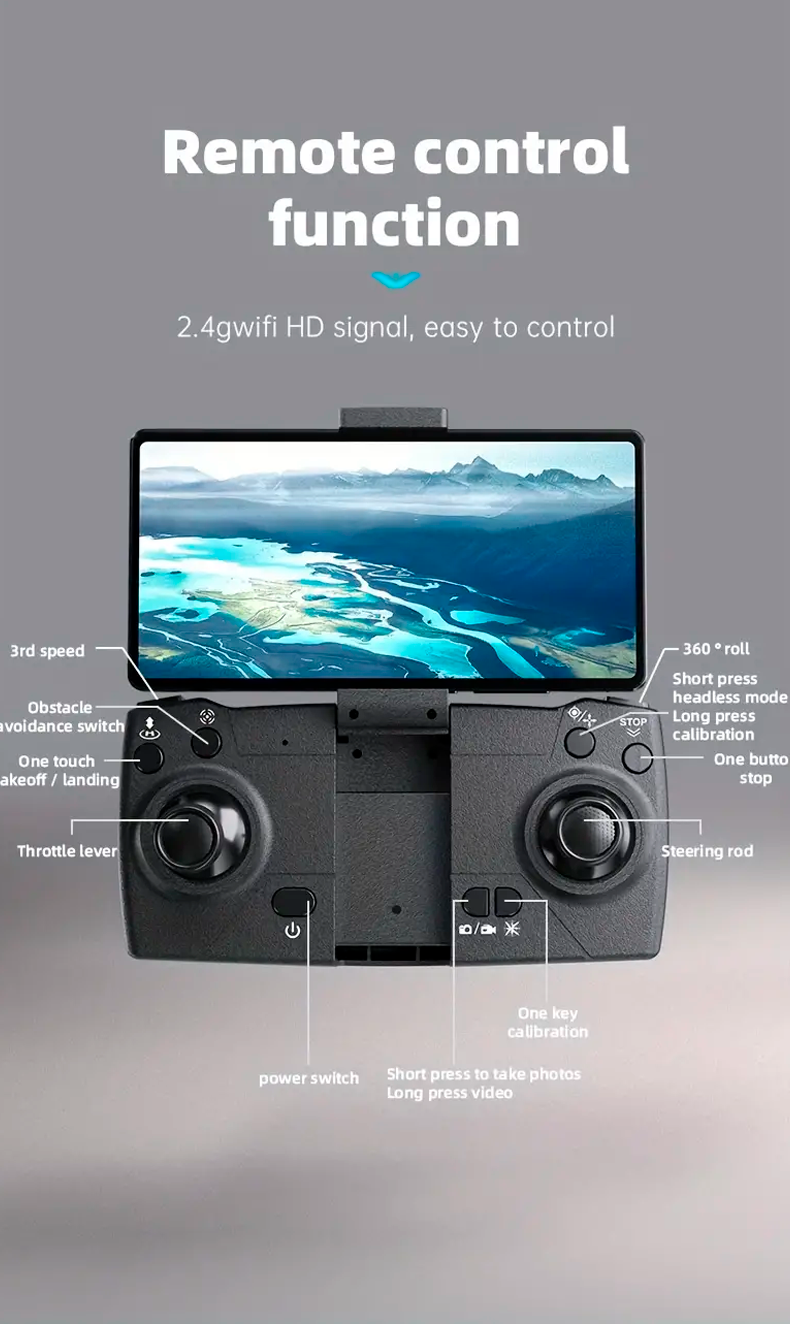 Mini Drone x6 ProPlegable Con Cámara, Baterías, Evitación De Obstáculos, Modo De Gravedad .