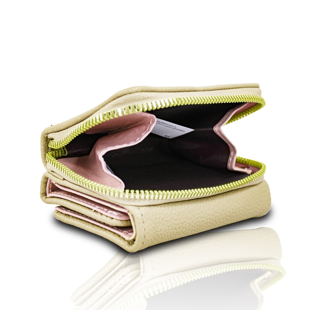 Cartera Marron Beigs  De Mano Para Mujer Billetera Minimalista