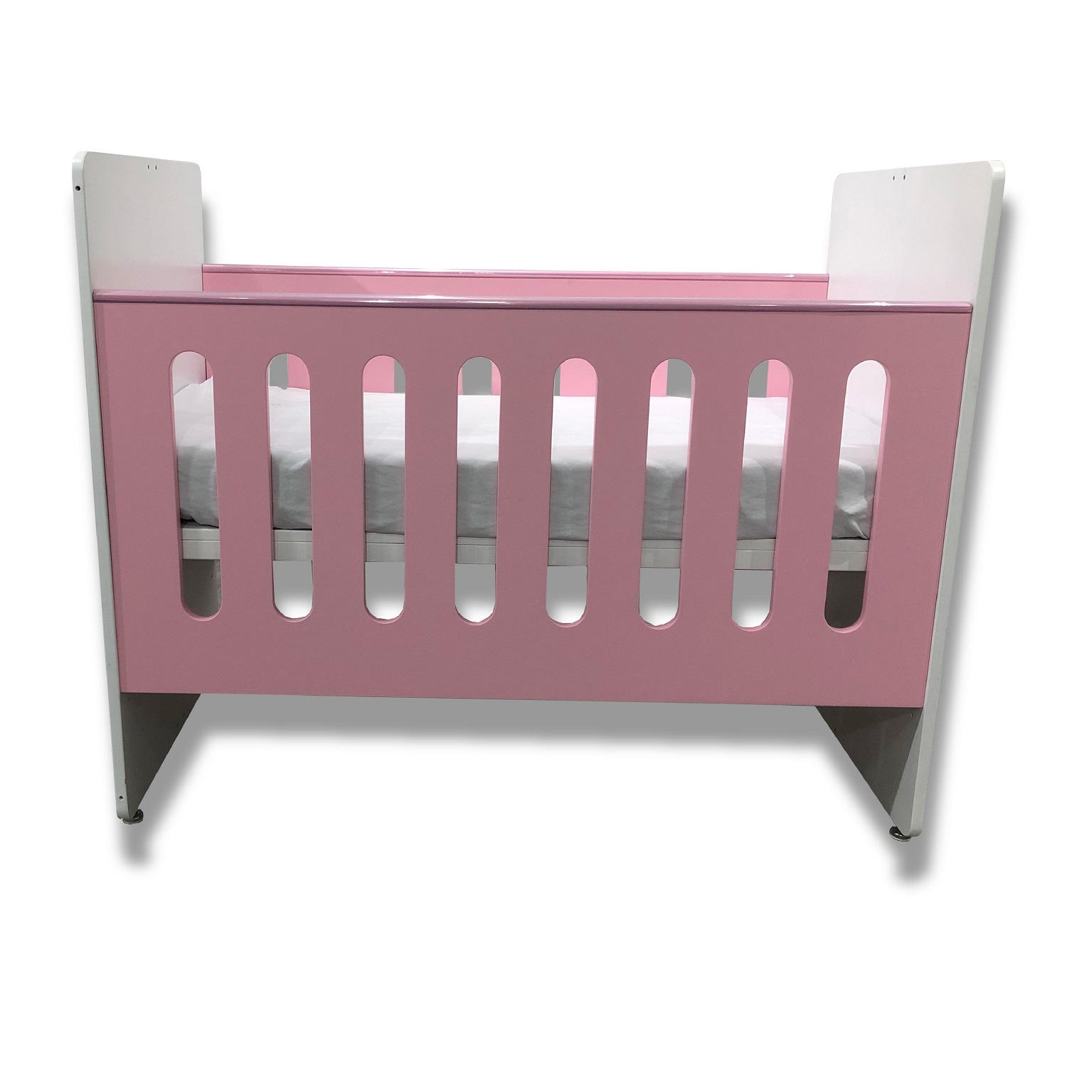 Cuna de madera convertible 6en1 CUNABEBE Blanco Rosa.