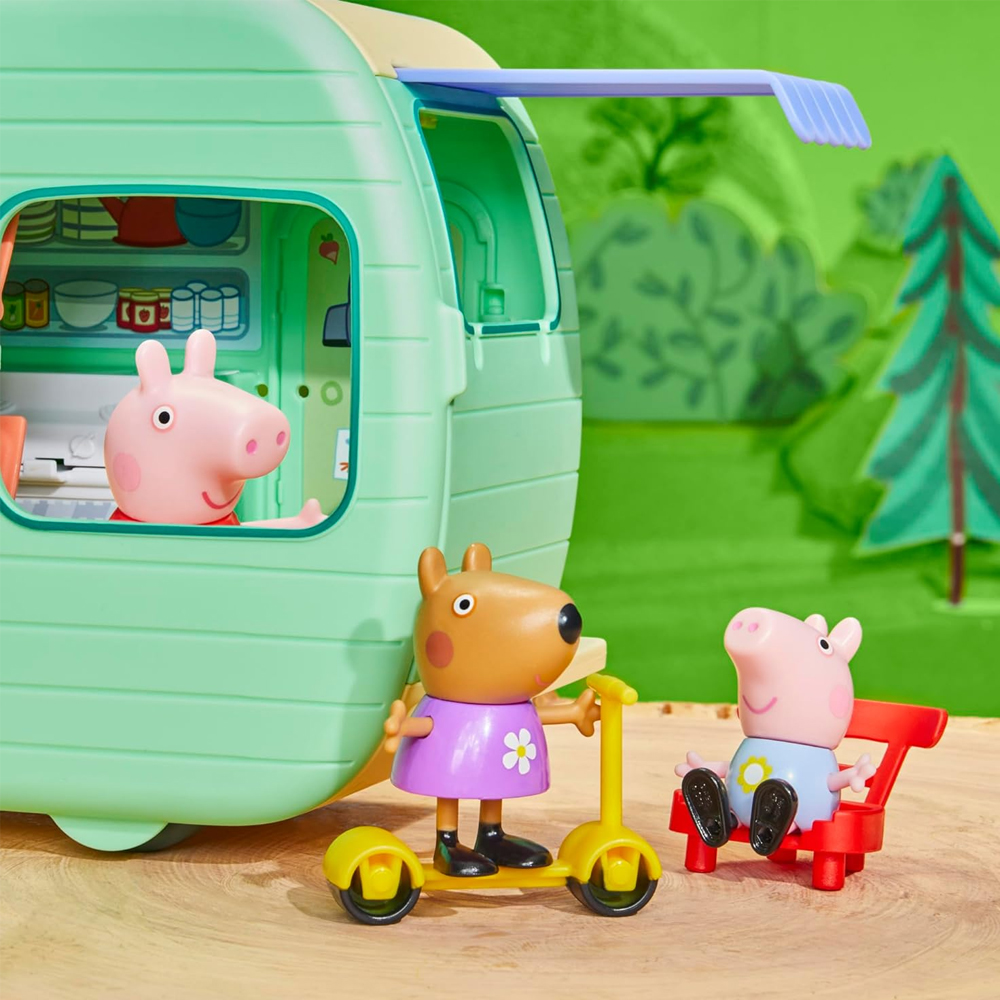 Peppa Pig Juego de Caravana con 3 figuras