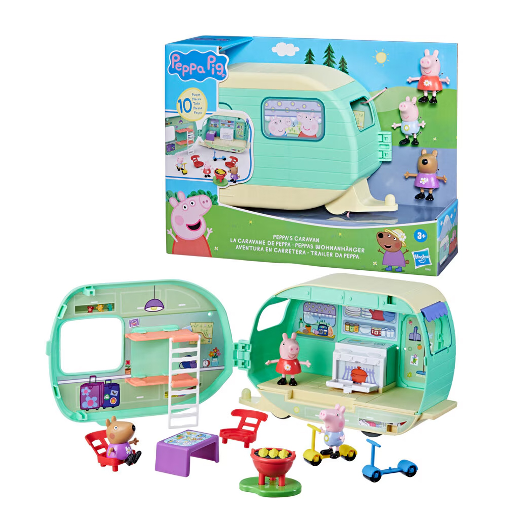 Peppa Pig Juego de Caravana con 3 figuras