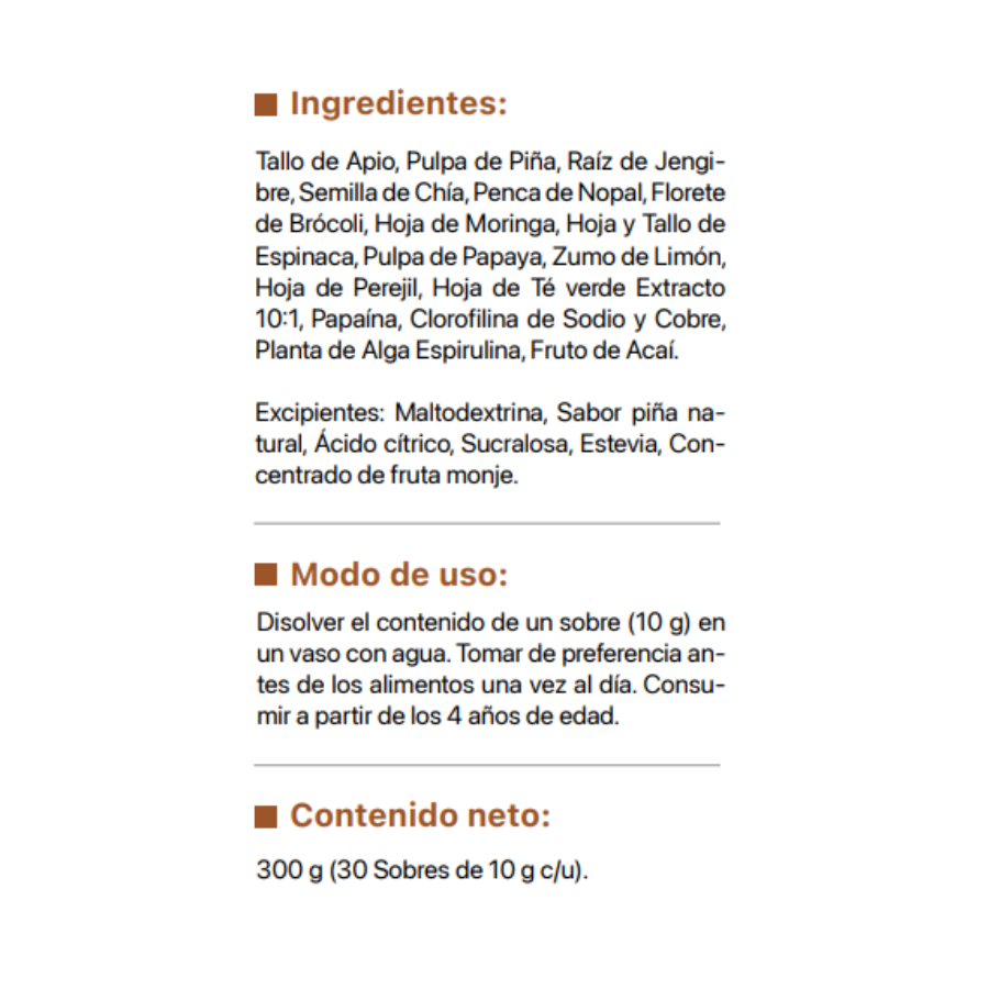 JUGO VERDE PREMIUM en polvo