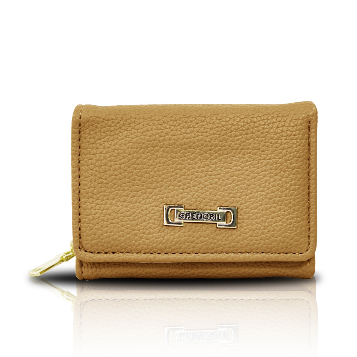 Cartera Marron Claro De Mano Para Mujer Billetera Minimalista