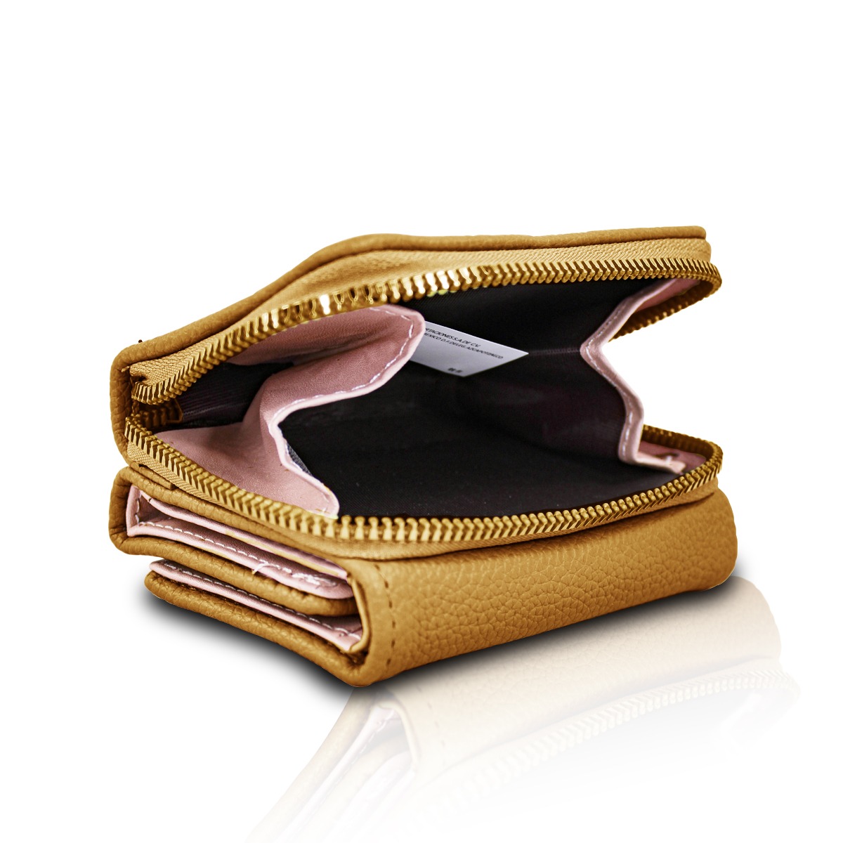 Cartera Marron Claro De Mano Para Mujer Billetera Minimalista