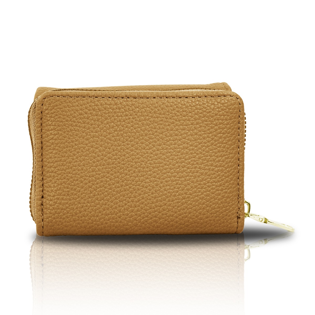 Cartera Marron Claro De Mano Para Mujer Billetera Minimalista