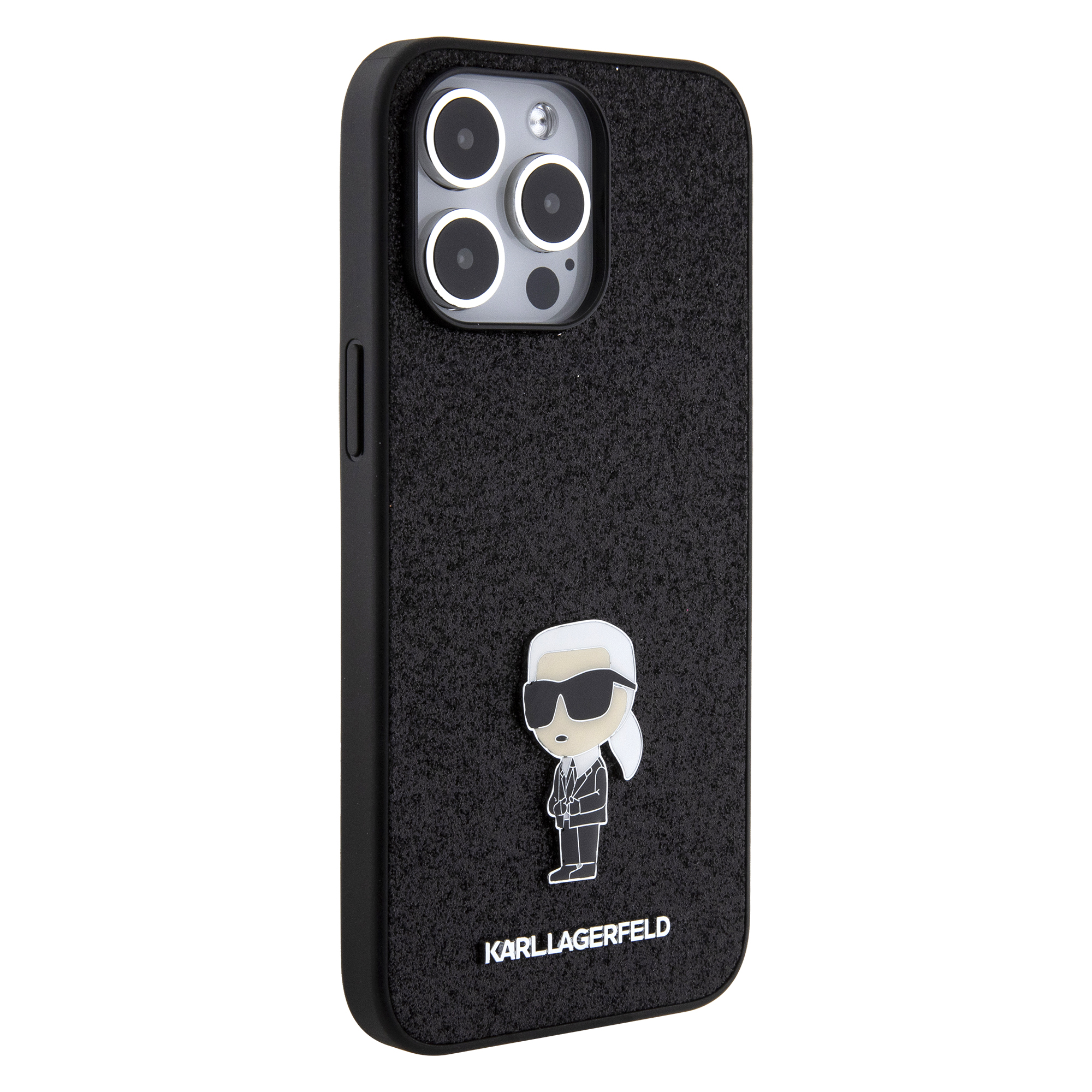 Funda Karl Lagerfeld Brillos Logo Metalico para iPhone 14 Pro Max Negro