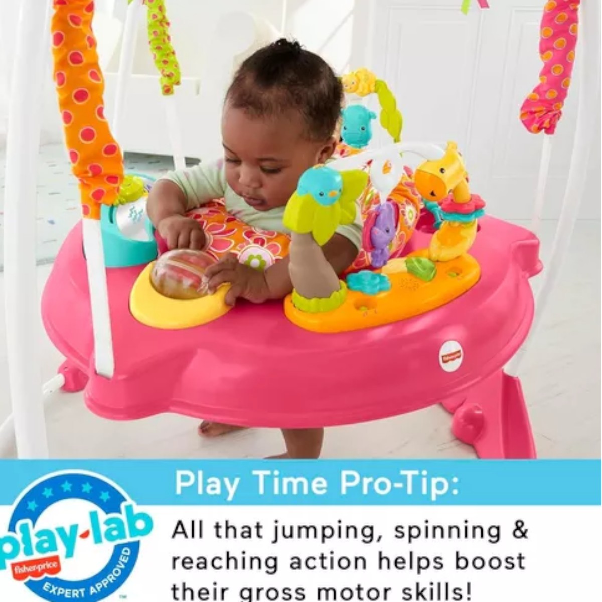 Silla Saltarina Fisher Price Bebe Gimnasio Rosa