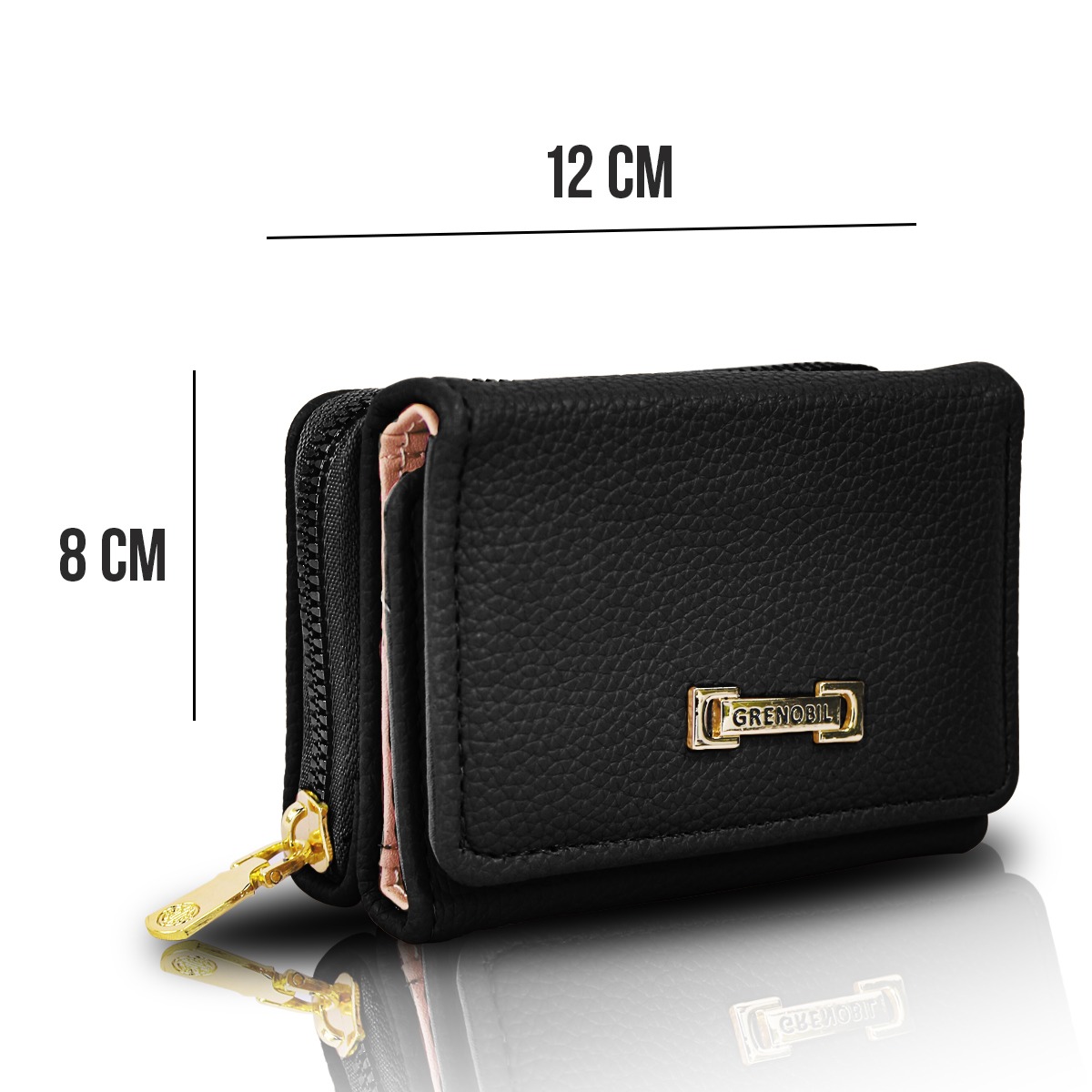 Cartera Negra De Mano Para Mujer Billetera Minimalista