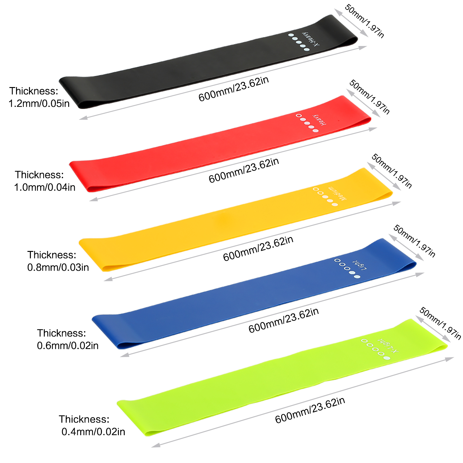 2 juegos de Bandas De Resistencia De Latex Tpe Para Hacer Ejercicio
