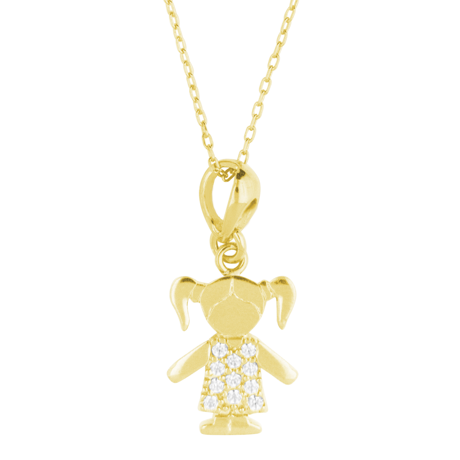 Collar Niña Baño de Oro 14K | Cristal Swarovski Cristal