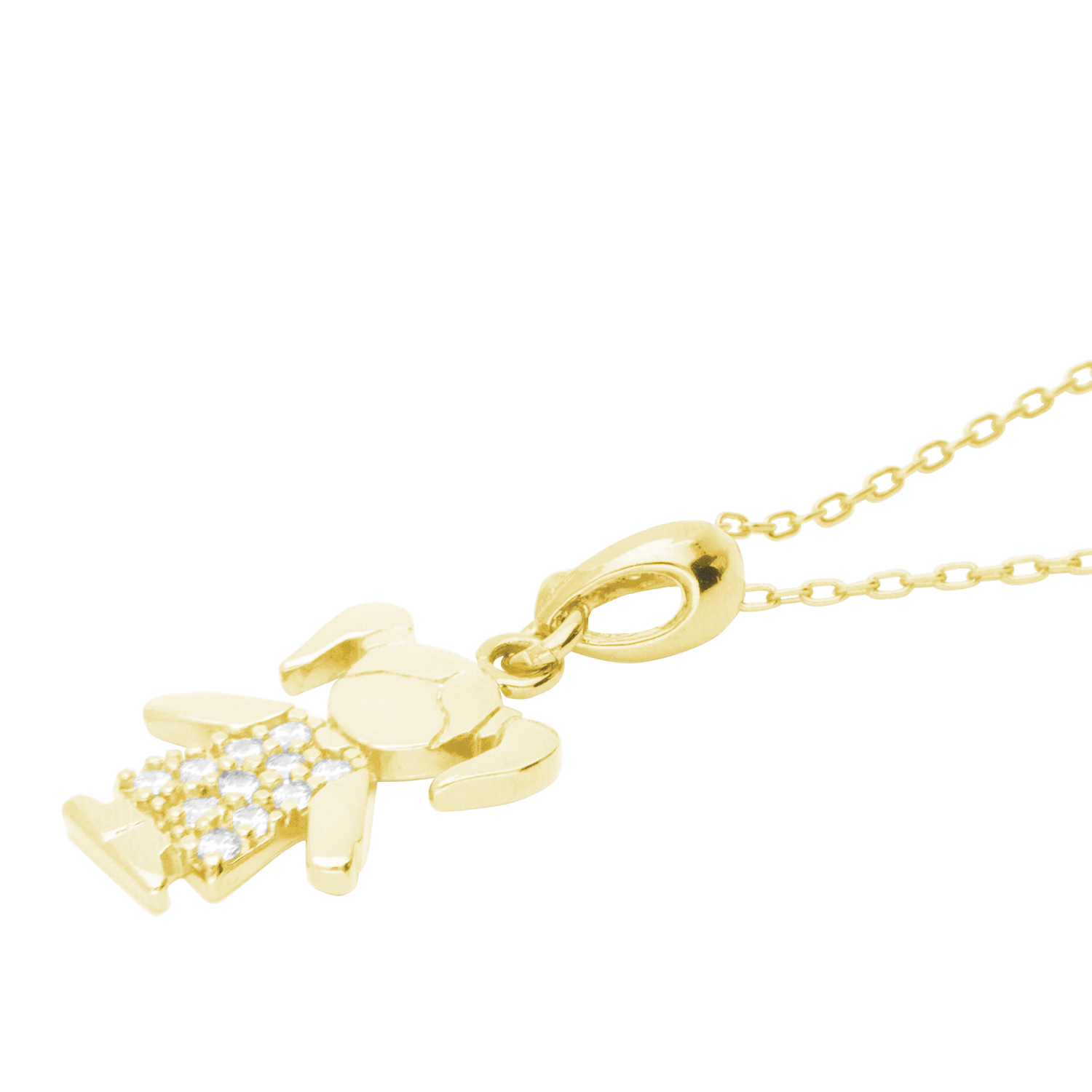 Collar Niña Baño de Oro 14K | Cristal Swarovski Cristal