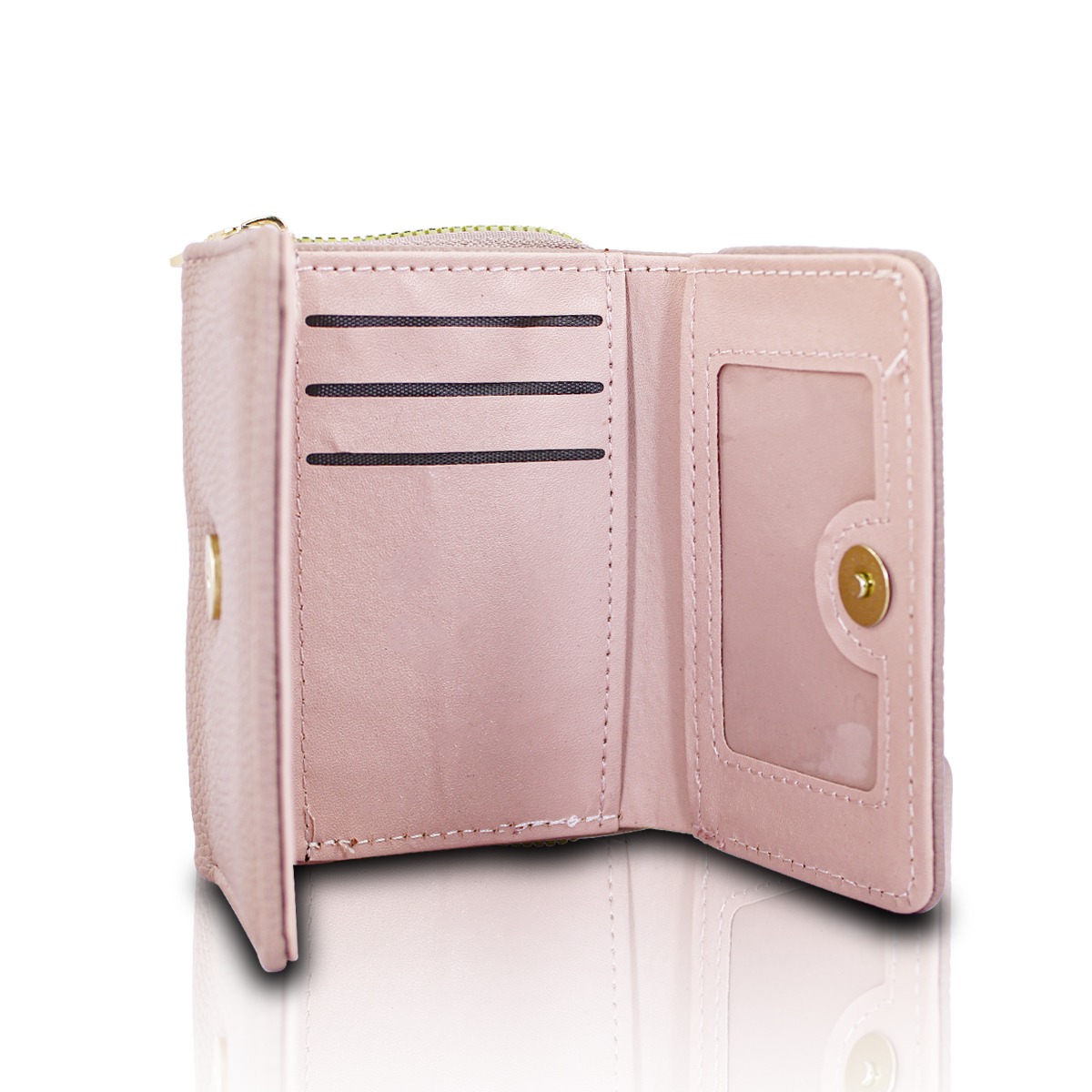 Cartera Rosa Vieja De Mano Para Mujer Billetera Minimalista