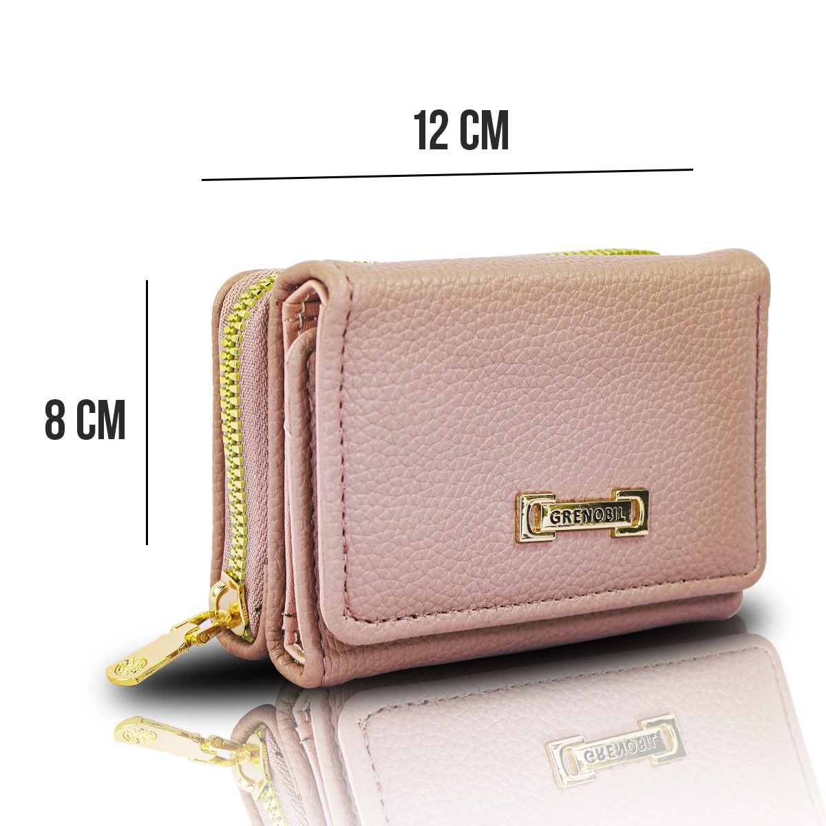 Cartera Rosa Vieja De Mano Para Mujer Billetera Minimalista