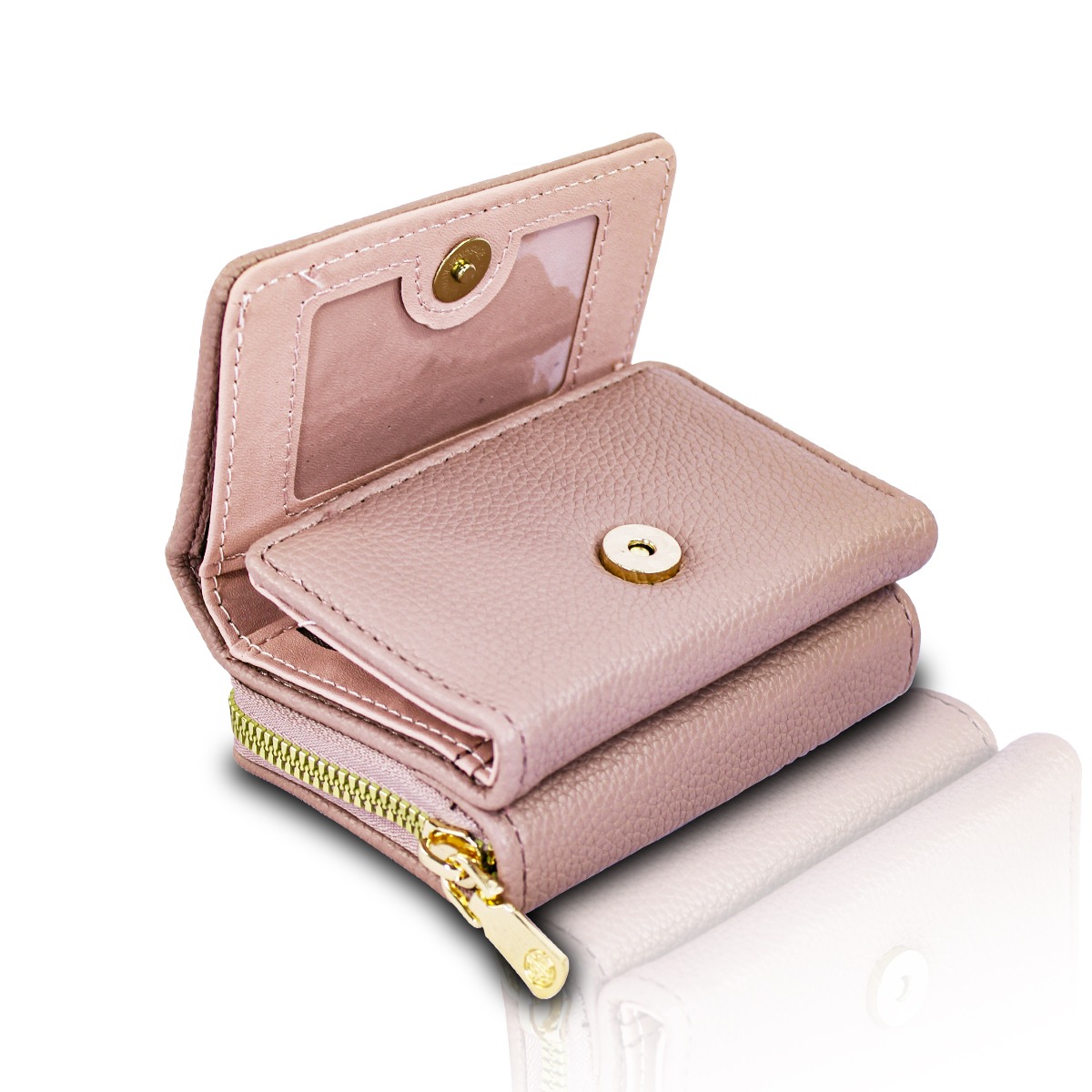 Cartera Rosa Vieja De Mano Para Mujer Billetera Minimalista