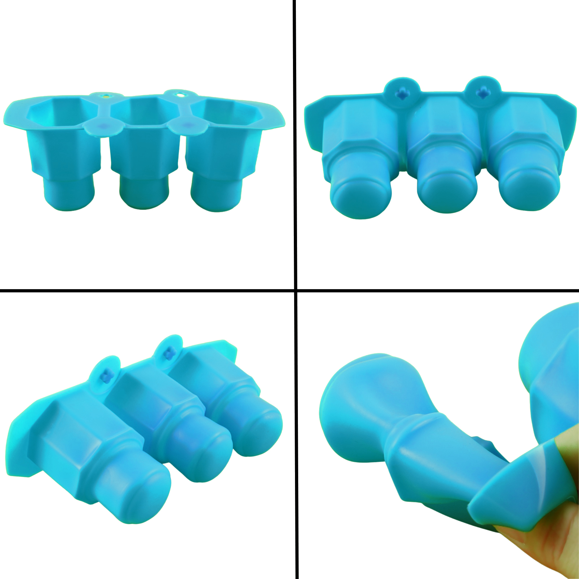 Moldes De Silicona Para Macetas Velas Ecomlab Y Manualidades Hexagonal Azul.