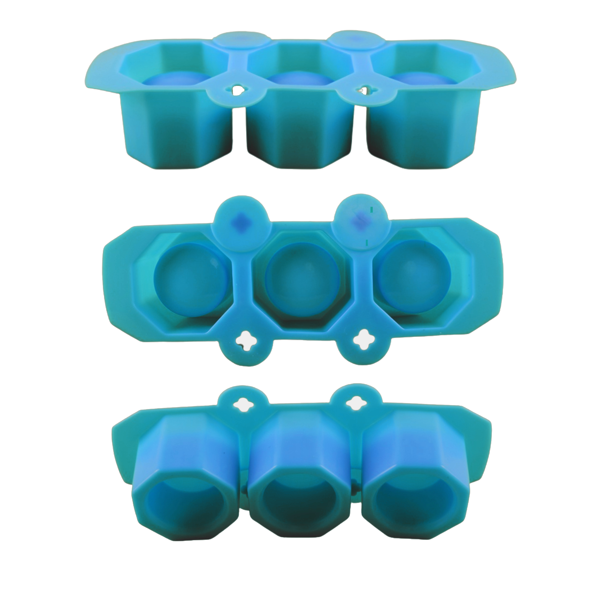Moldes De Silicona Para Macetas Velas Ecomlab Y Manualidades Hexagonal Azul.