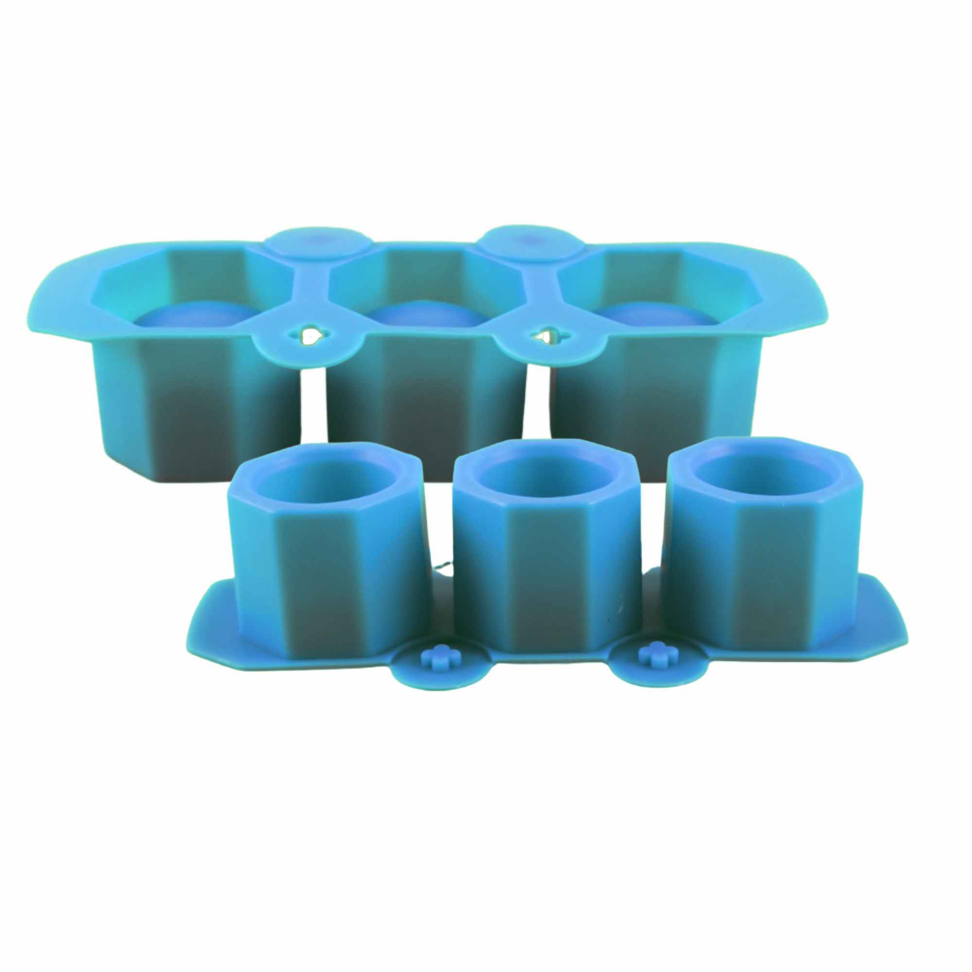 Moldes De Silicona Para Macetas Velas Ecomlab Y Manualidades Hexagonal Azul.