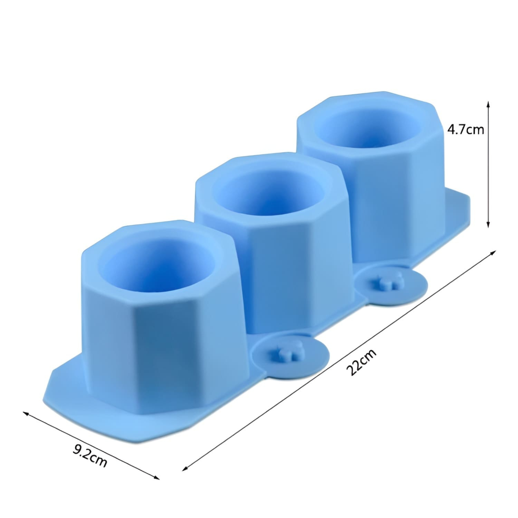 Moldes De Silicona Para Macetas Velas Ecomlab Y Manualidades Hexagonal Azul.