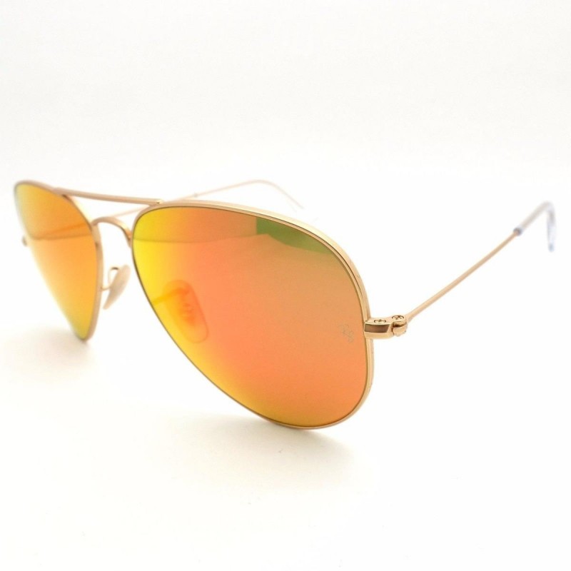 Lentes de sol Ray Ban Rb3025 112/69 Aviator Rojo Espejo Dorado Piloto