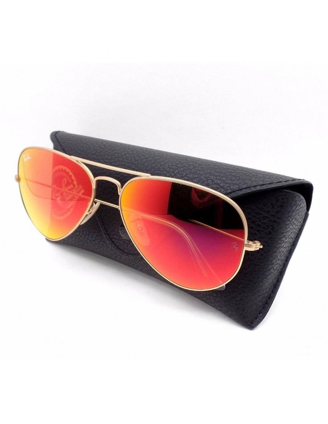 Lentes de sol Ray Ban Rb3025 112/69 Aviator Rojo Espejo Dorado Piloto