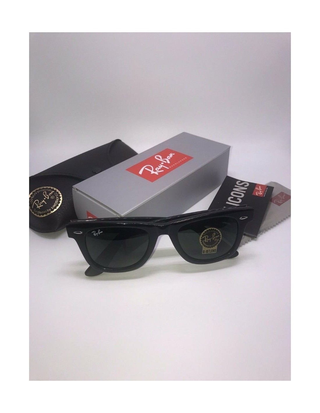 Lentes de sol Ray Ban Rb2140 901 Wayfarer Negro G-15 Original Clasico 50-22