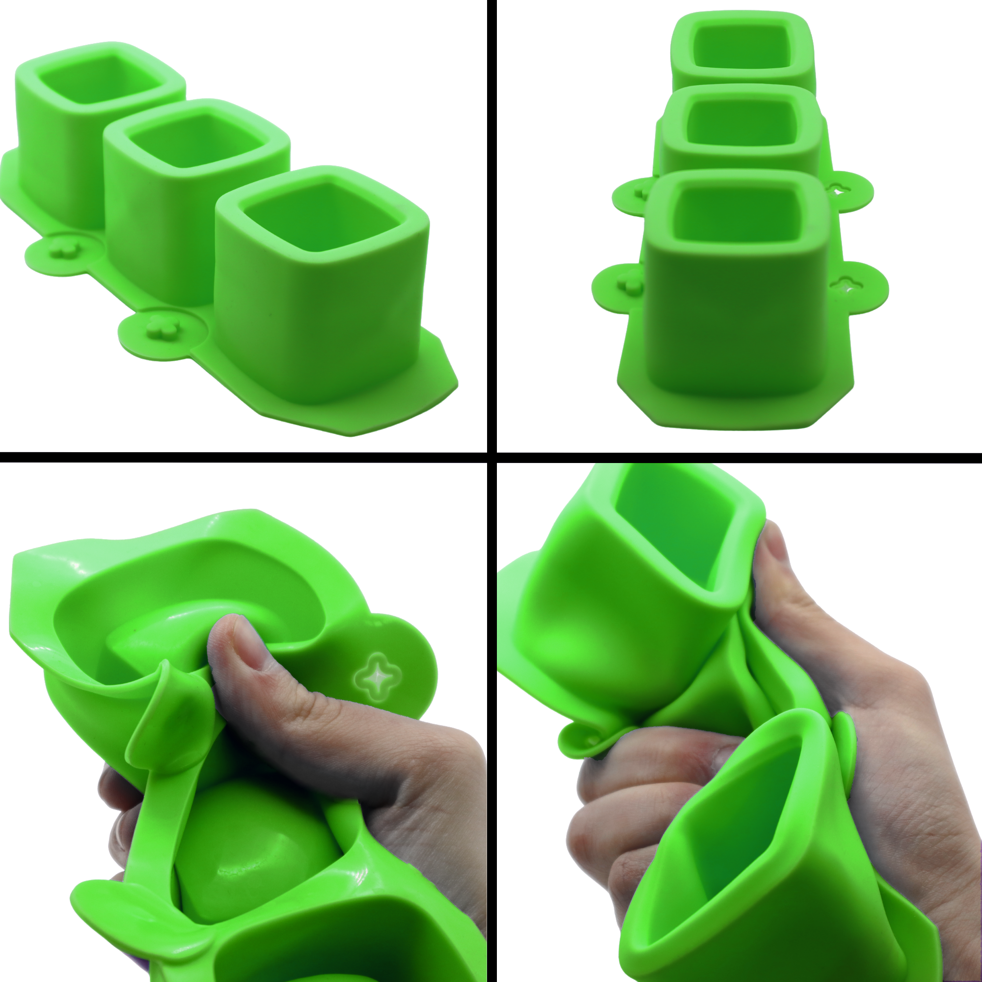 Moldes De Silicona Para Macetas Velas Ecomlab Y Manualidades Cuadrado Verde.