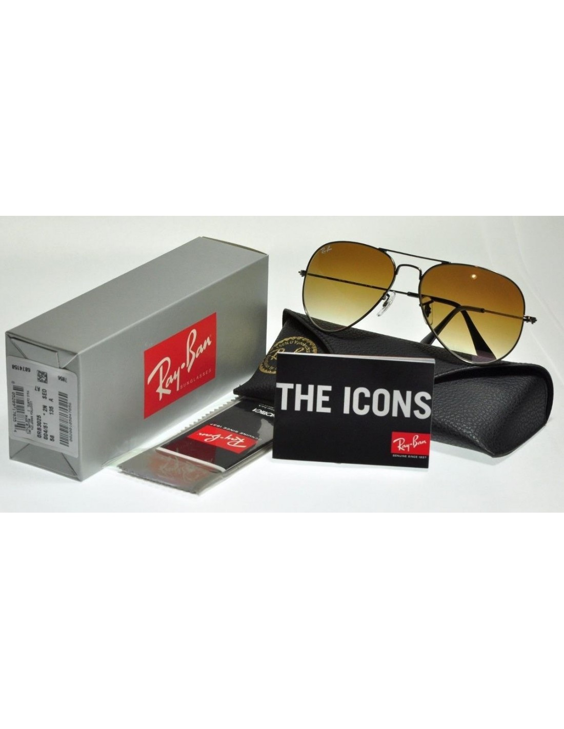 Lentes de sol Ray Ban Rb3025 004/51 Aviator Azul Cafe Degradado Gota