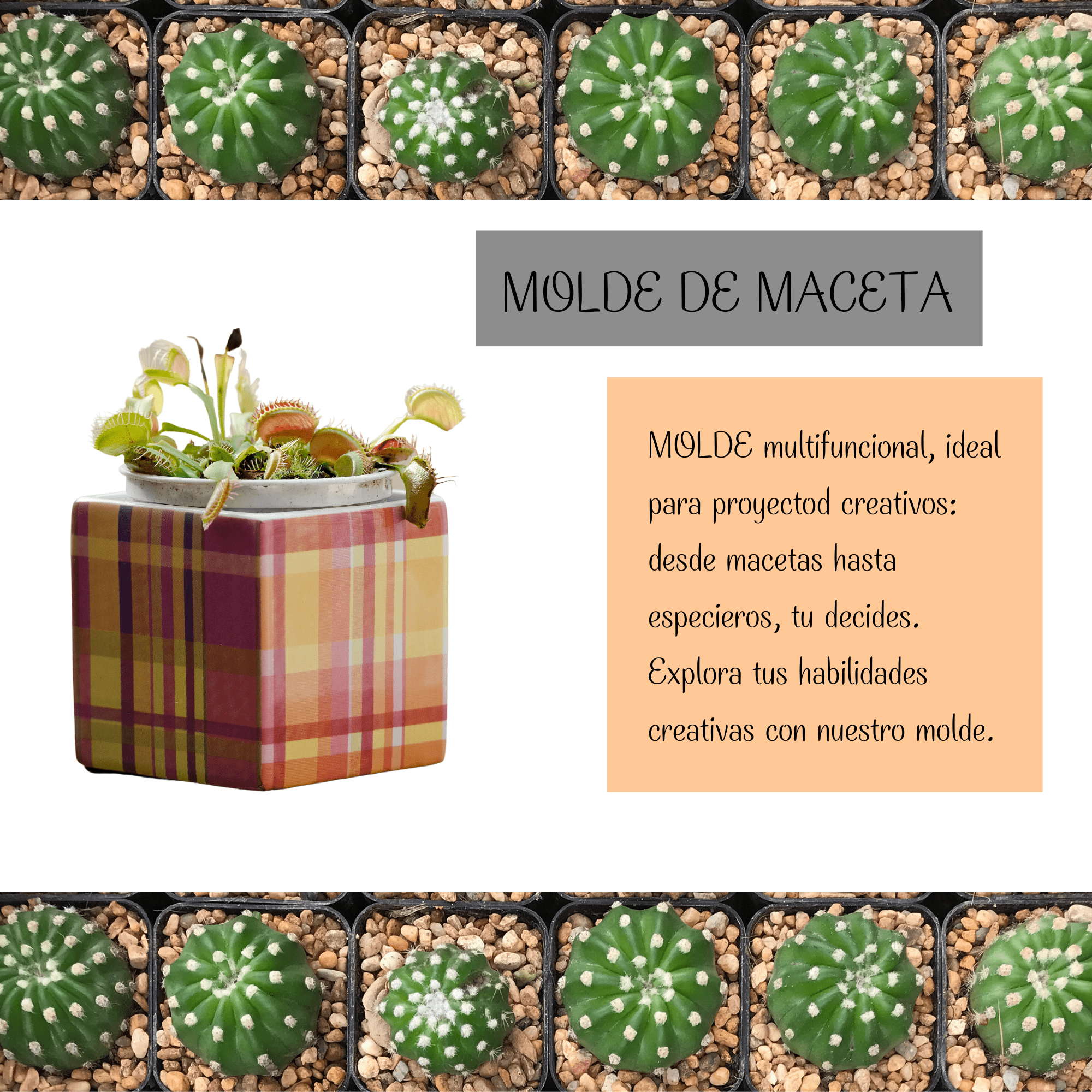 Moldes De Silicona Para Macetas Velas Ecomlab Y Manualidades Cuadrado Verde.