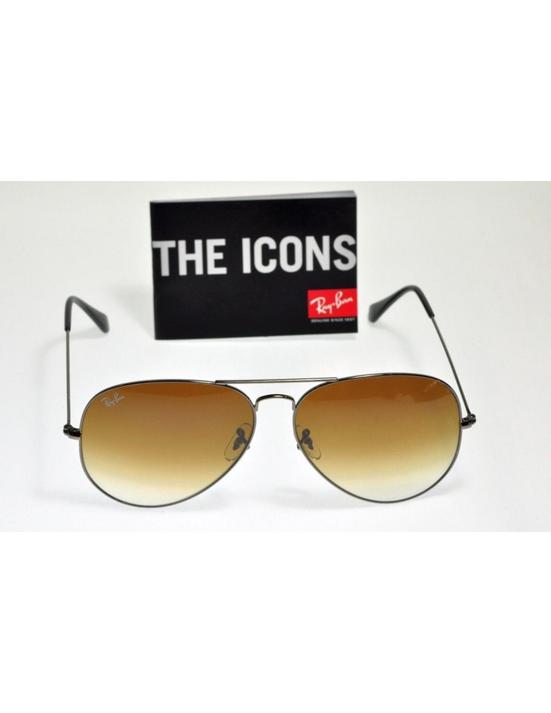 Lentes de sol Ray Ban Rb3025 004/51 Aviator Azul Cafe Degradado Gota
