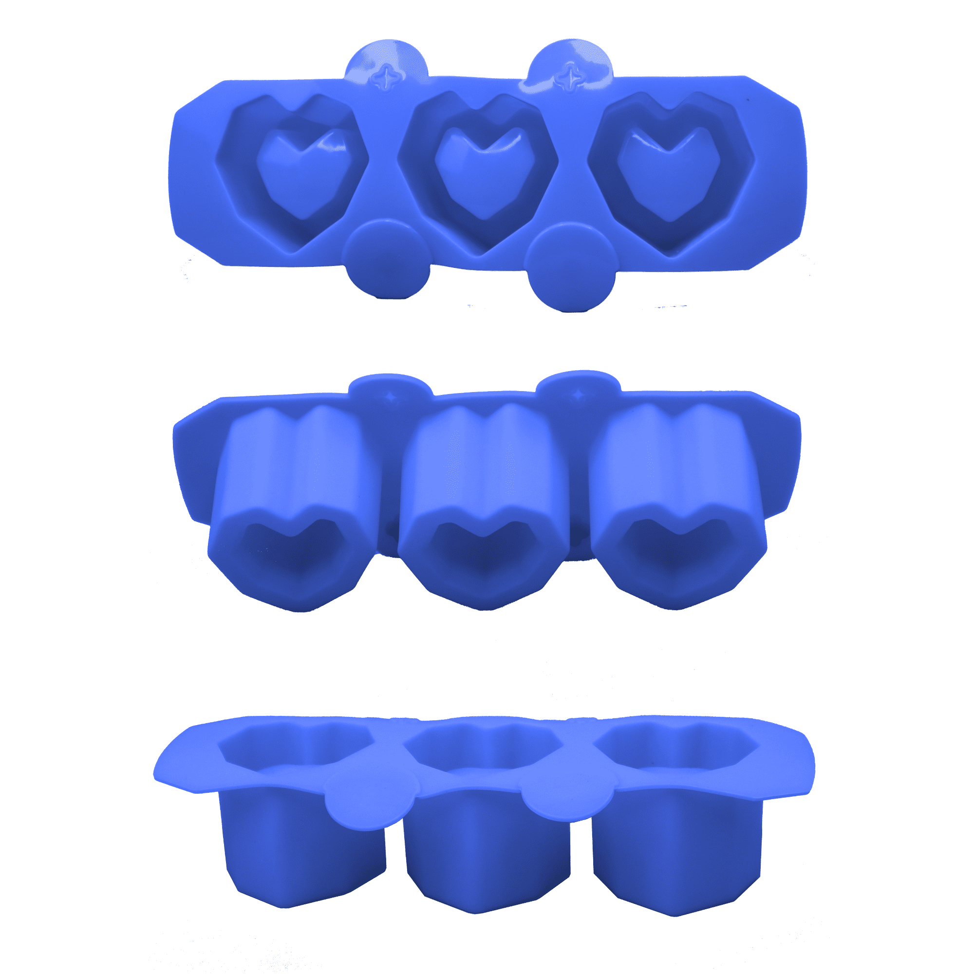 Moldes De Silicona Para Macetas Velas Ecomlab Y Manualidades Corazón Azul.