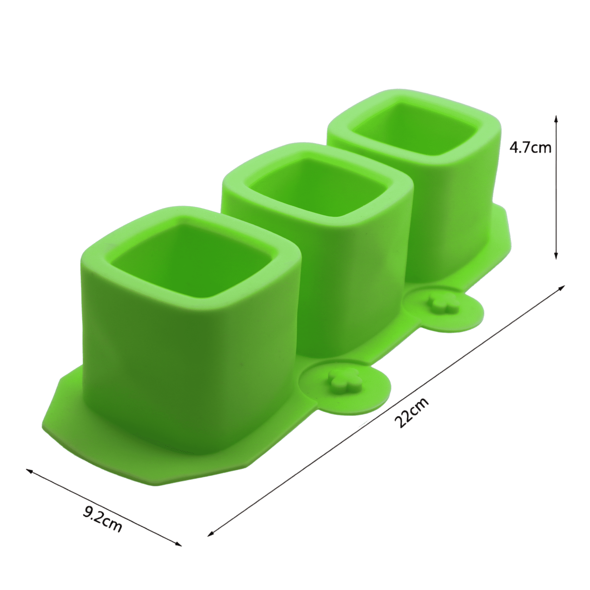 Moldes De Silicona Para Macetas Velas Ecomlab Y Manualidades Cuadrado Verde.