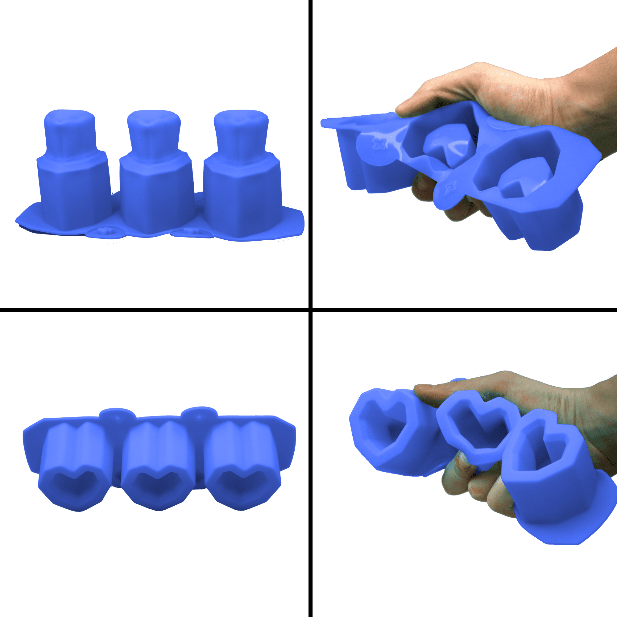 Moldes De Silicona Para Macetas Velas Ecomlab Y Manualidades Corazón Azul.