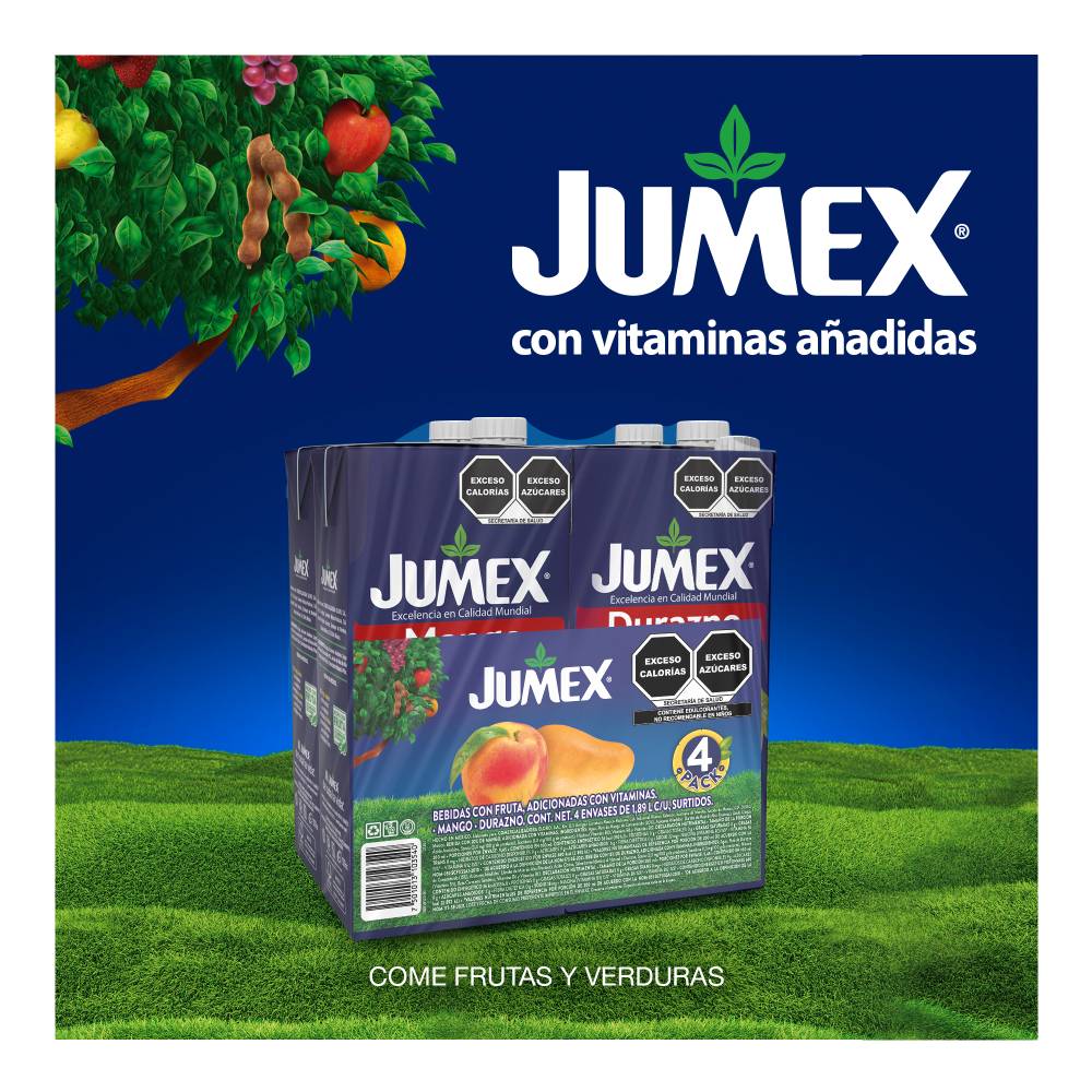 Bebida JUMEX Sabores Surtidos 4 pzs de 1.89L Mango Durazno