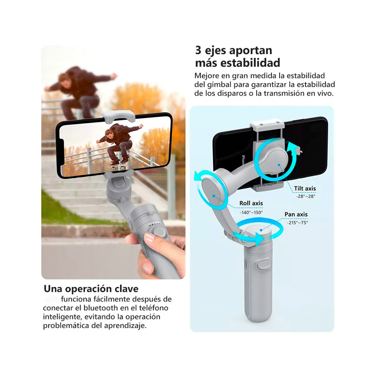 Estabilizador Gimbal Para Celular Petukita Box HQ3 Plegable 