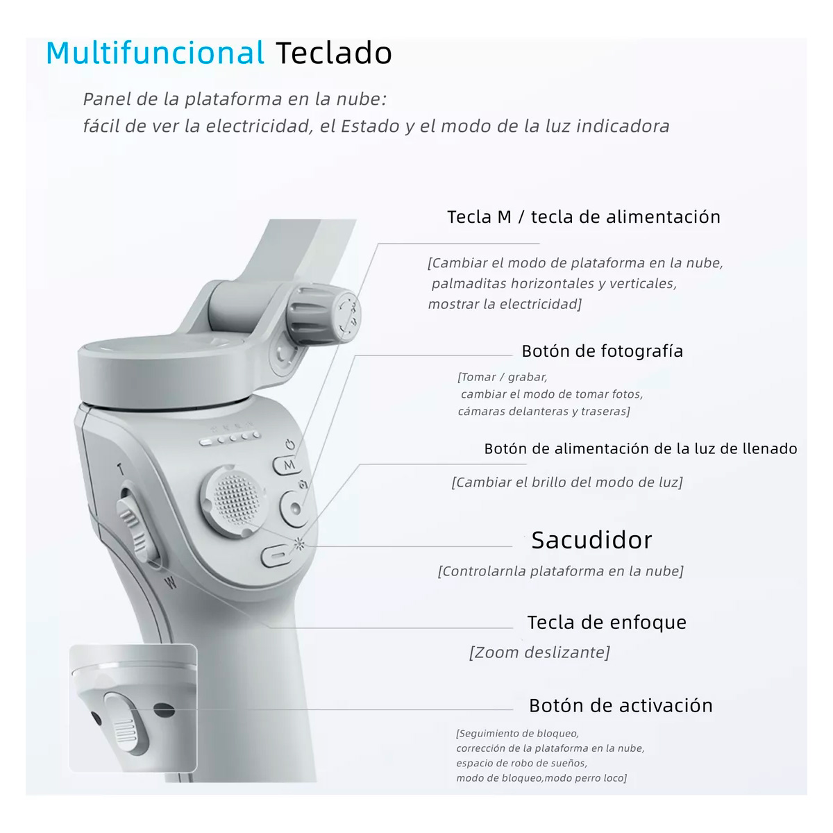 Estabilizador Gimbal Para Celular Petukita Box JC-011 Con Luz