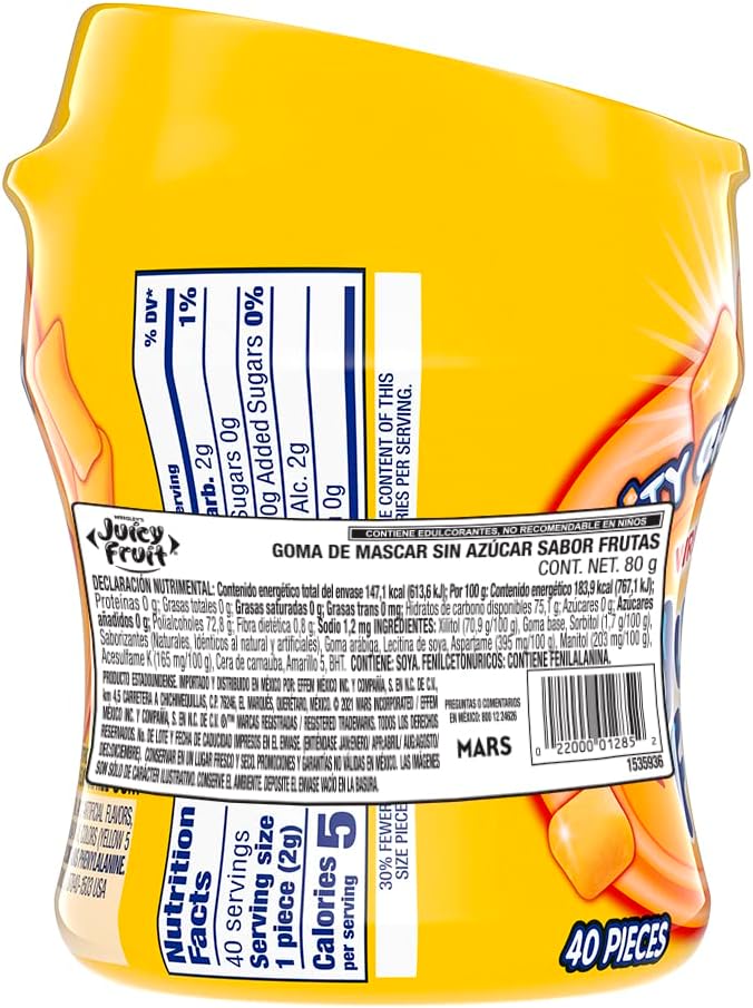 Juicy Fruit Original Goma De Mascar Paquete De 3 Piezas