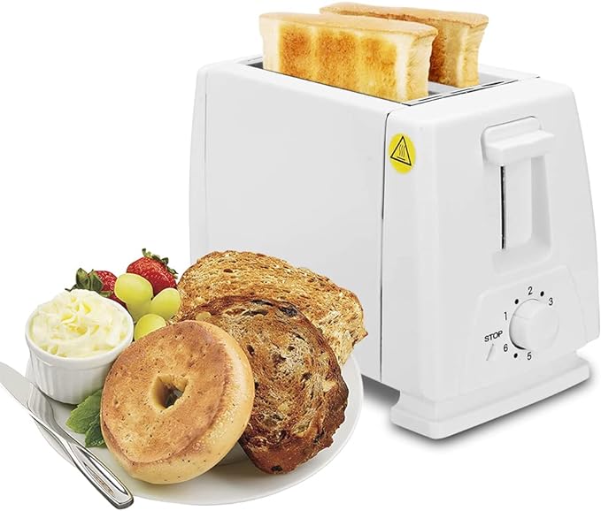 A Tostador de Pan, 2 Rebanadas Tostadora, 6 Niveles de Tostado con Paro Automático, Acero Inoxidable Tostadora