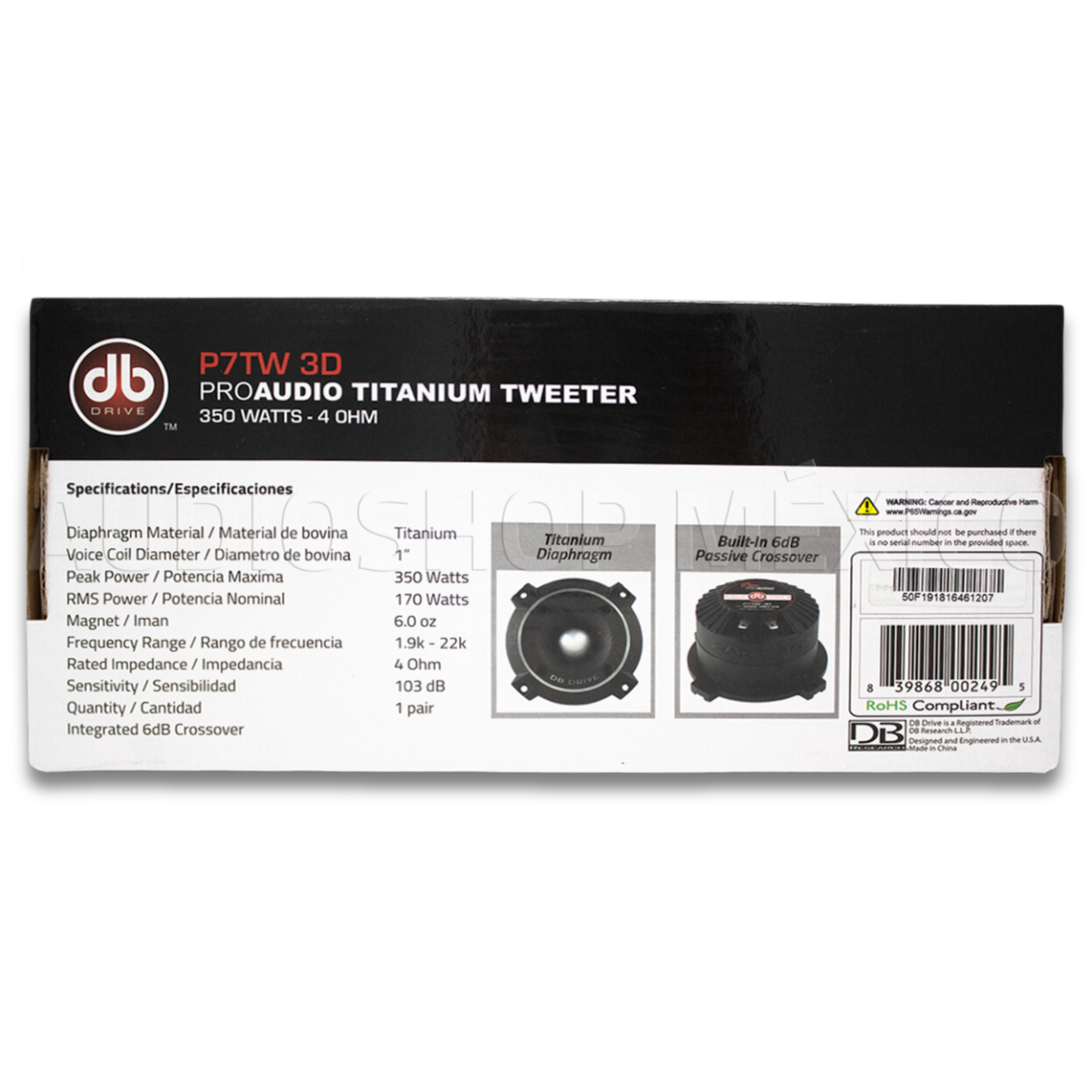 Tweeters DB Drive P7TW 3D de 1 Pulgada - Par.