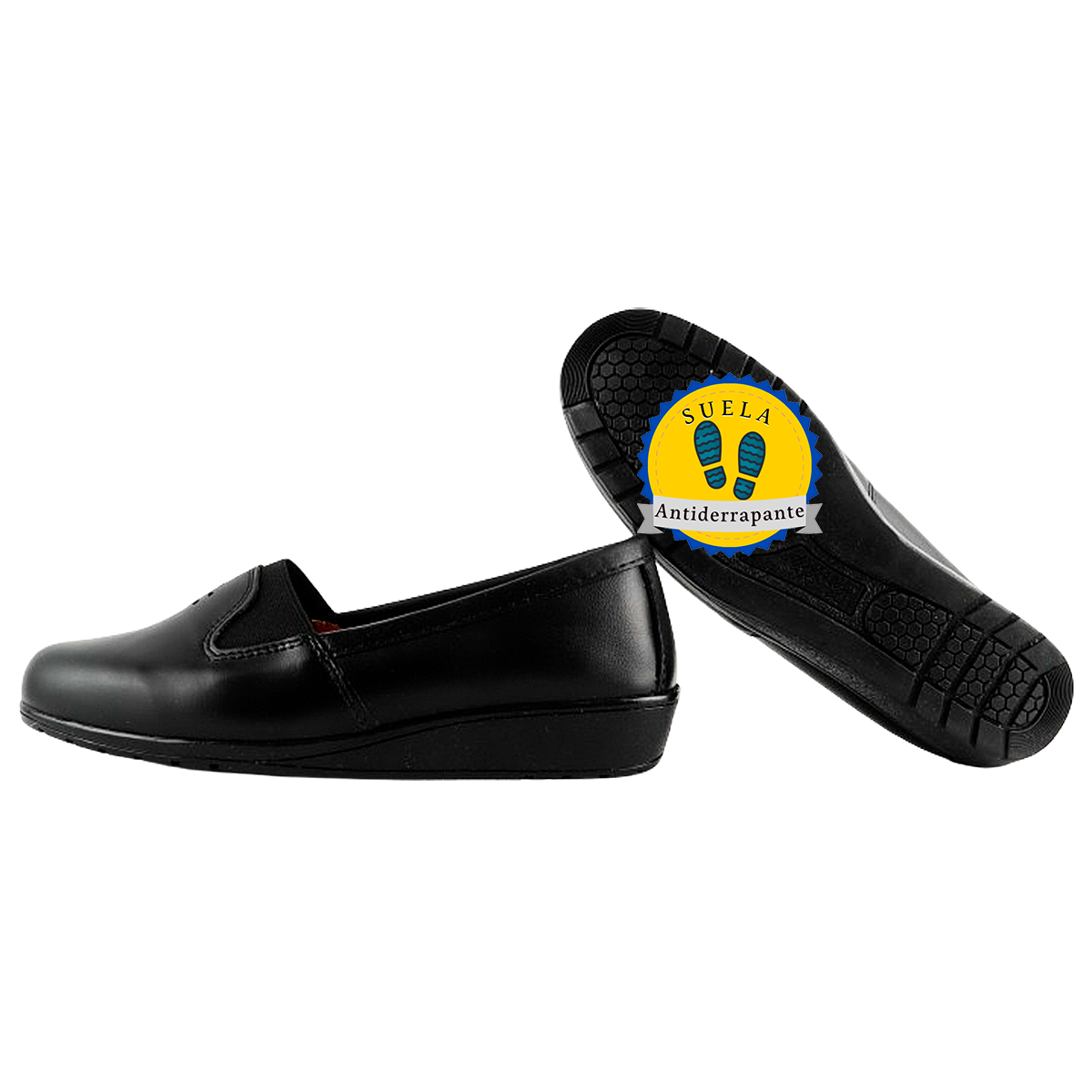 Zapato Cómodo Dama Pie Diabetico Juantes Varices 100% Piel 6021 Negro.