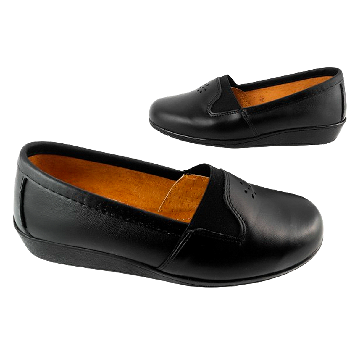 Zapato Cómodo Dama Pie Diabetico Juantes Varices 100% Piel 6021 Negro.