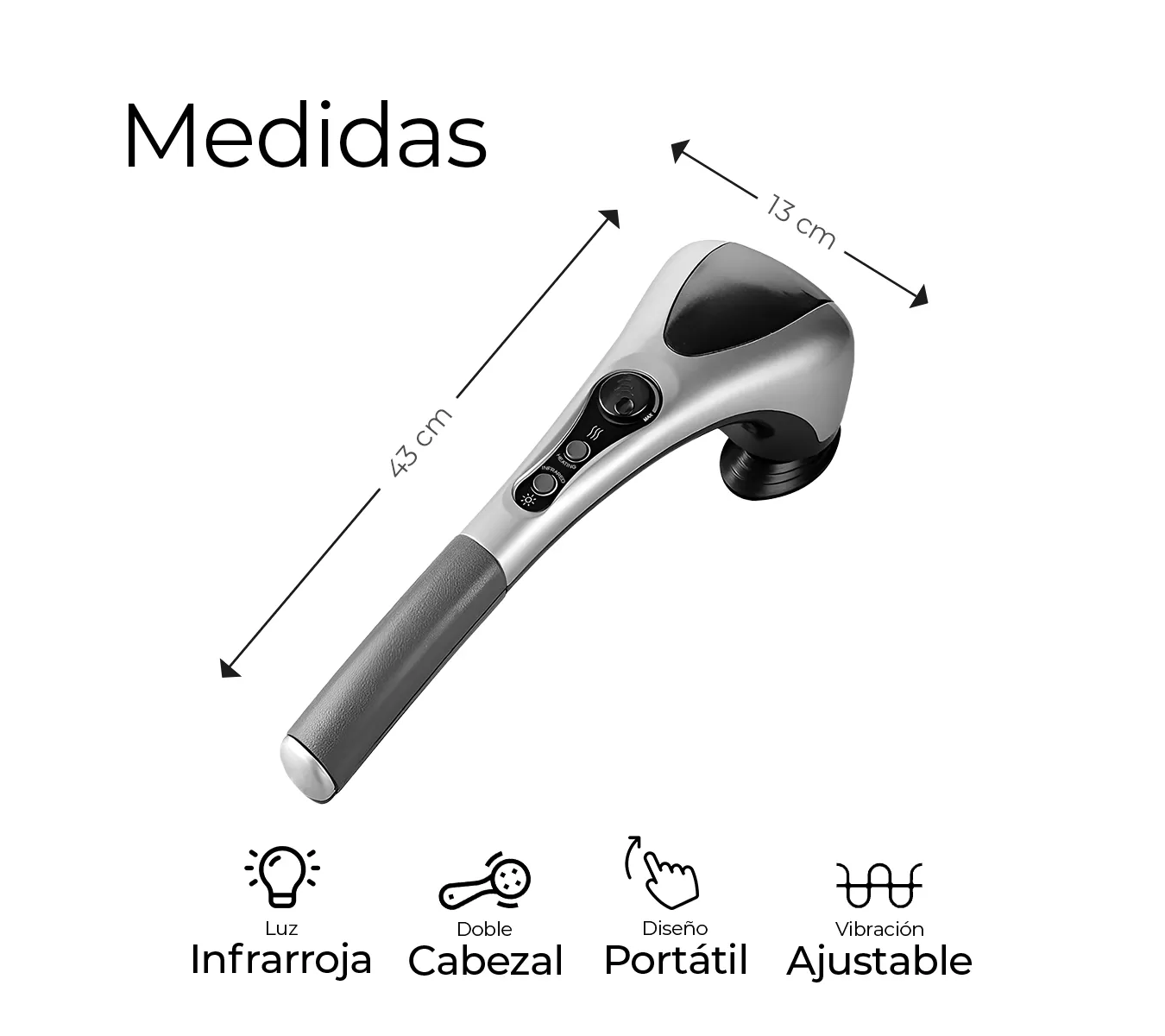 ML Masajeador Electrico Doble Cabeza Infrarojo Cuerpo Completo