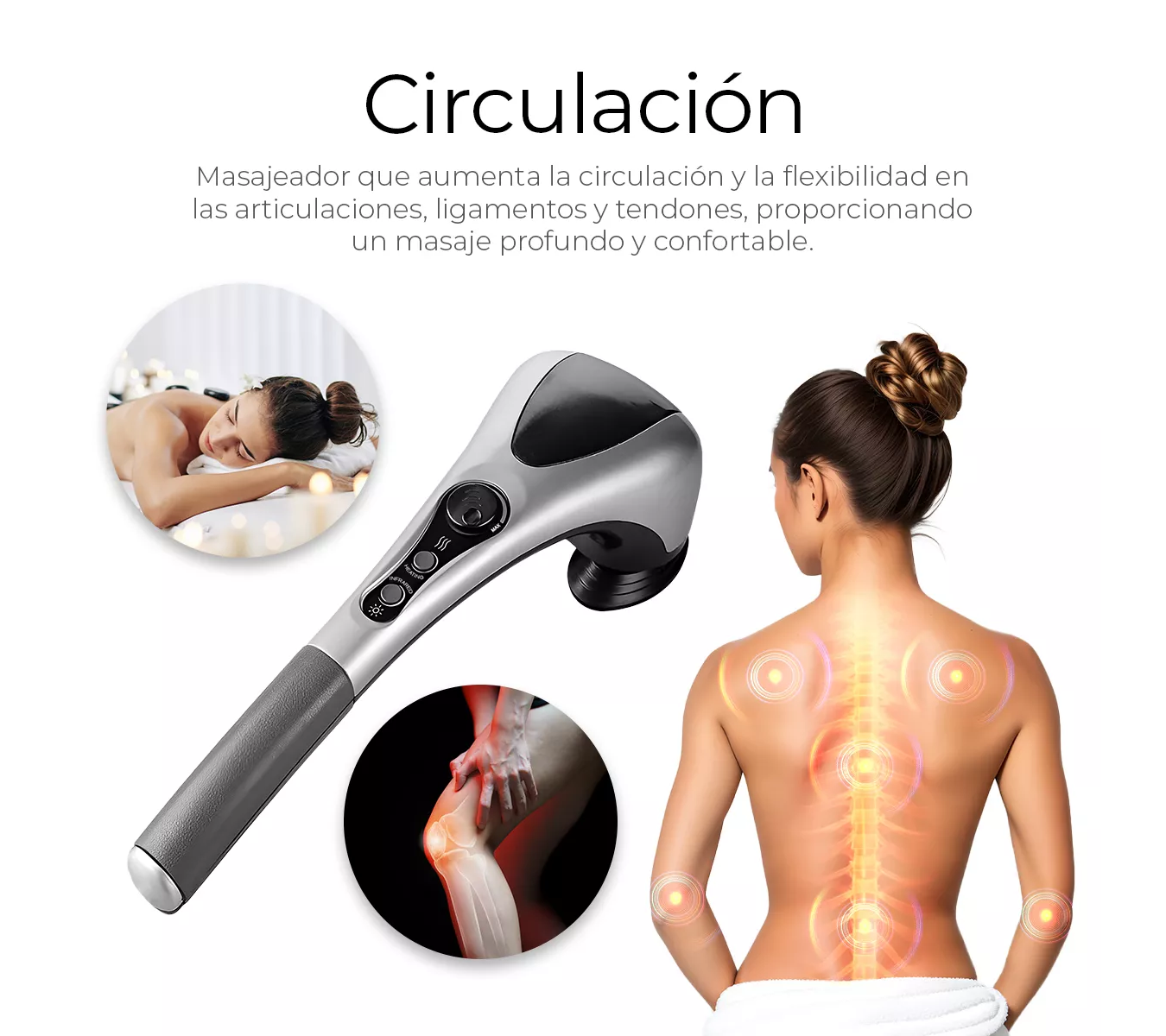 ML Masajeador Electrico Doble Cabeza Infrarojo Cuerpo Completo