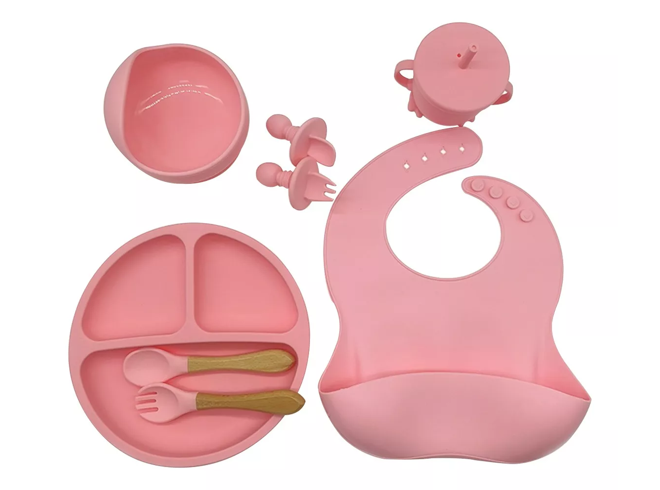 ML Platos Para Bebés De Silicona Con Tazón Cuchara Tenedor Babe