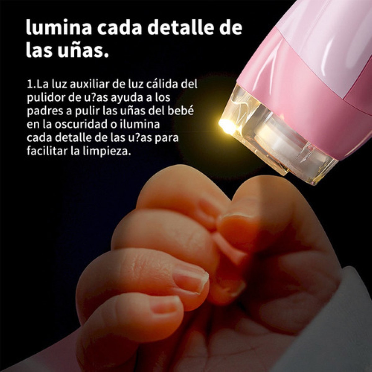 "6 En 1 Lima Electrica Pedicure Manicura Todo Para Uñas Bebés Rosa "