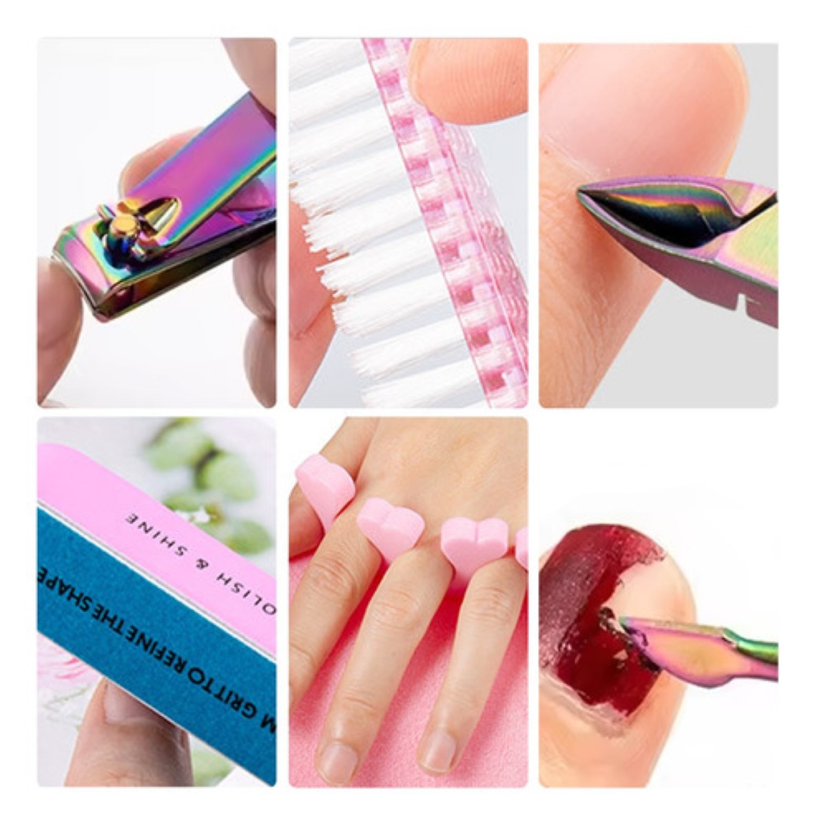 Kit De Manicura Y Pedicura Profesional Corta Uñas 8 pz Multicolor
