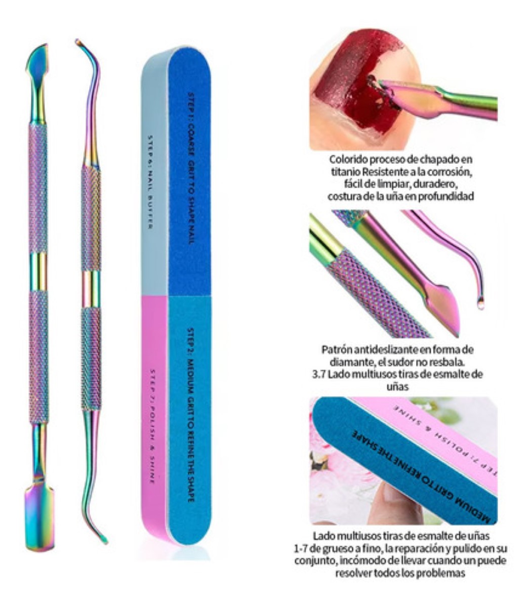 Kit De Manicura Y Pedicura Profesional Corta Uñas 8 pz Multicolor