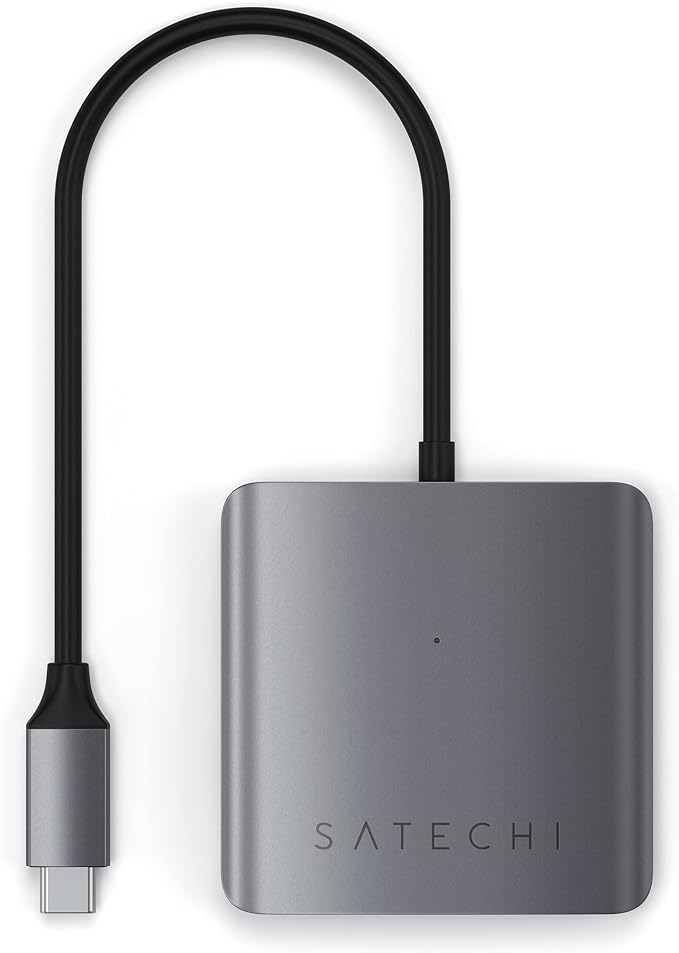 SATECHI Hub USB-C de 4 Puertos - Solo Transferencias de Datos (Sin Carga/Vídeo) - para M2, M1 MacBook Pro/Air, M2, M1 iPad Pro/Air, M2 Mac Mini, iMac