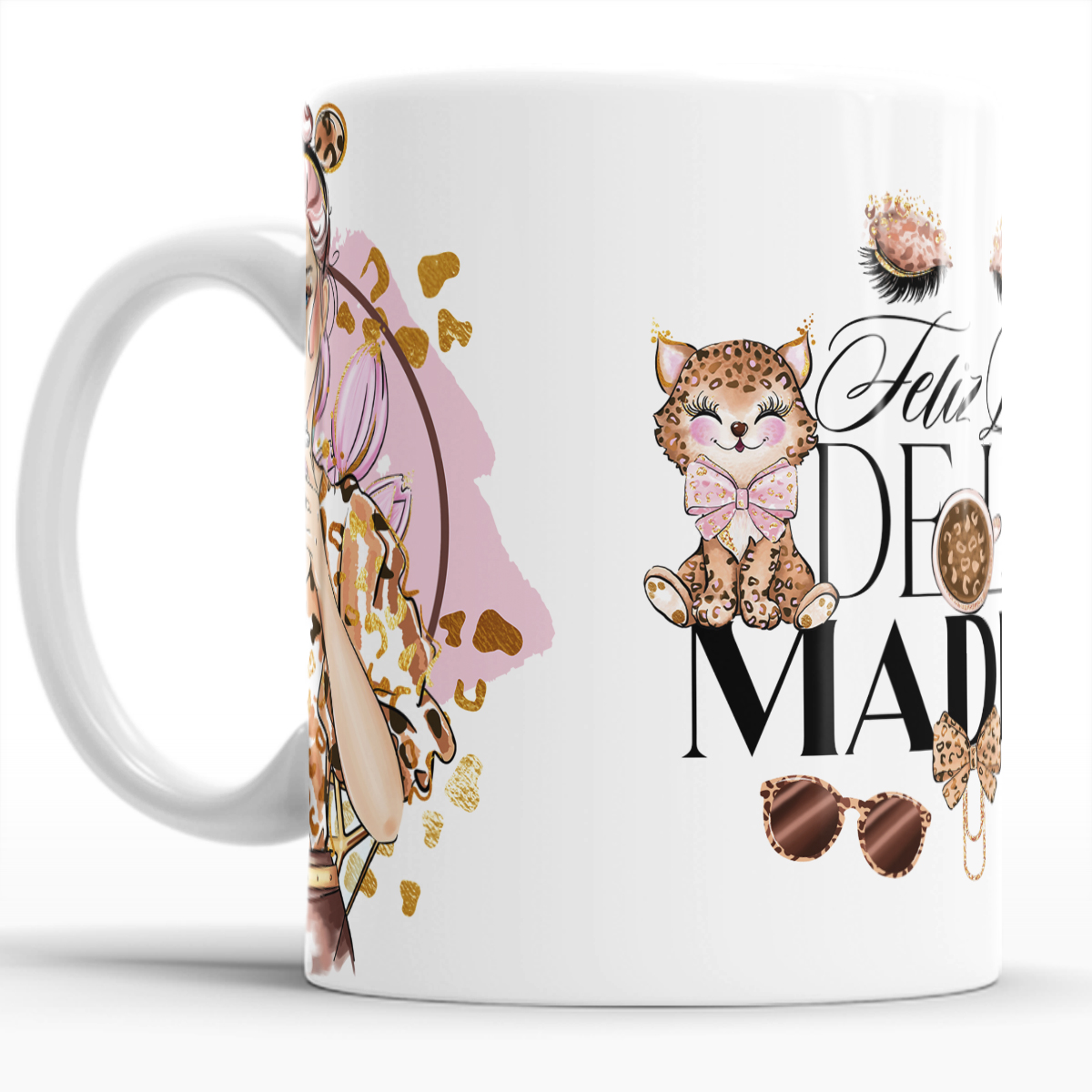 Taza ceramica  Mamá Llena de Cariño y Sonrisas set con 4 piezas