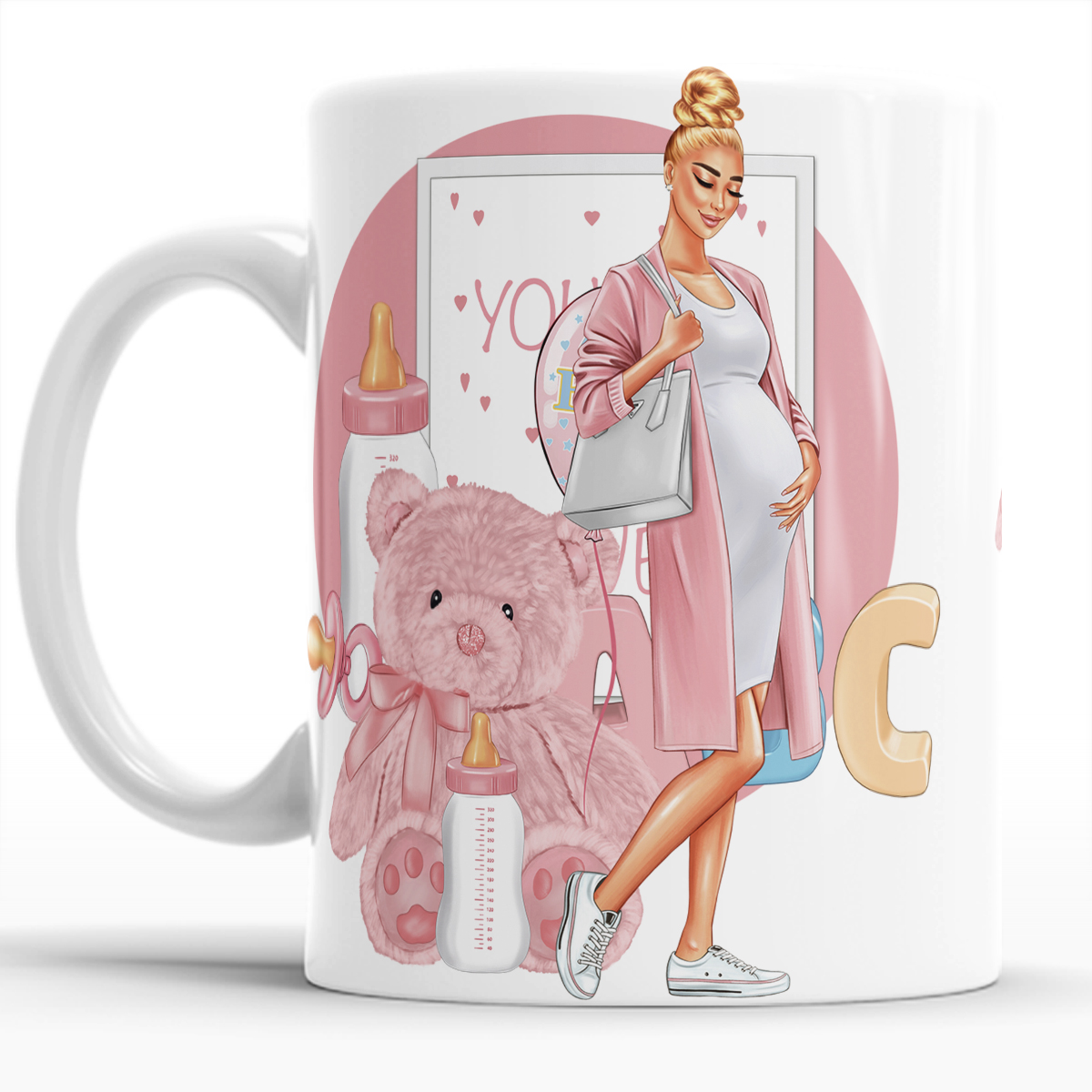 Taza ceramica  Mamá Llena de Cariño y Sonrisas set con 4 piezas